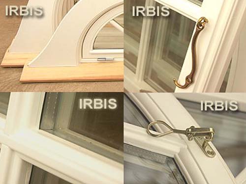 Irbis Strzecharstwo - detale okien 'wole oko': element montażowy podokiennika, blokada anty przeciągowa, zamknięcie, szpros konstrukcyjny