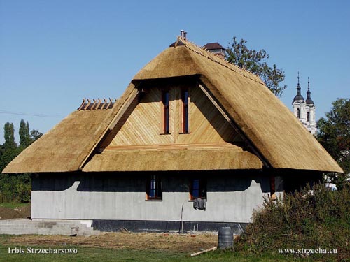 Strzecha Irbis, dach trzcinowy na nowym domu - Lisia Chata Mazowsze
